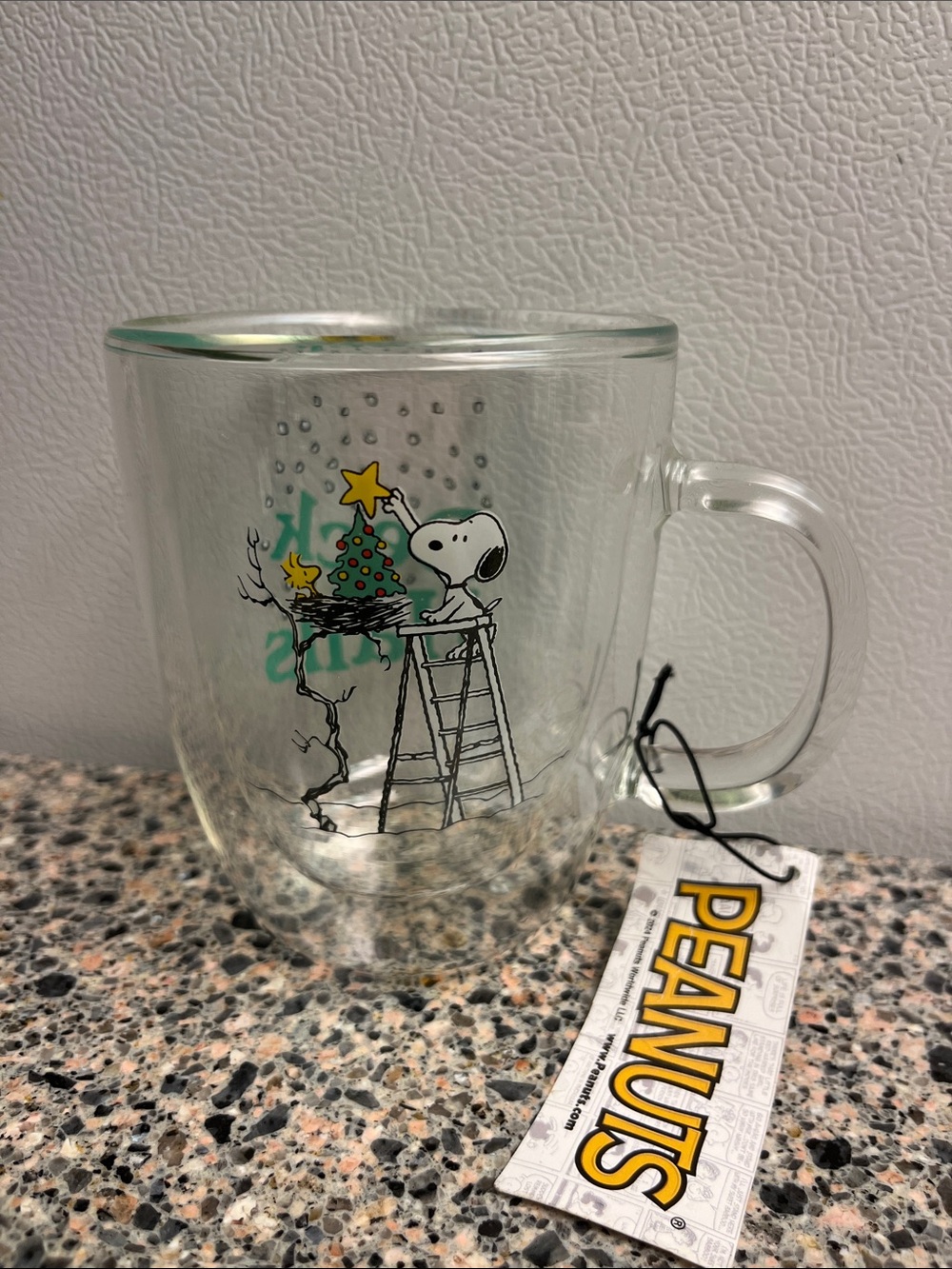 PEANUTS holiday glass tumbler